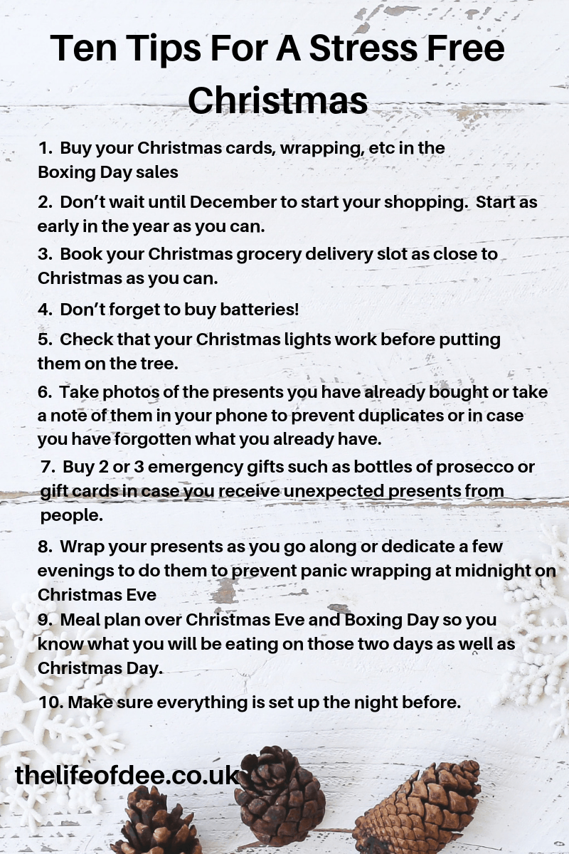 Ten Tips For A Stress Free Christmas